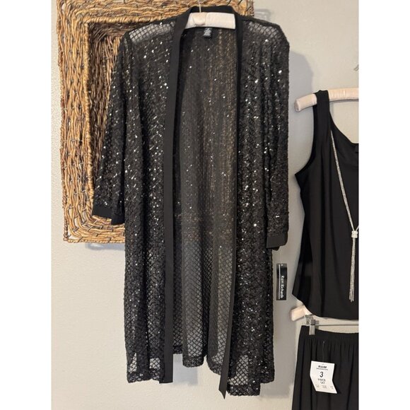 R & M Richards 10 Black 3 Pc Set Jacket Pant Suit Party Wedding Guest $190 NEW - Picture 15 of 16